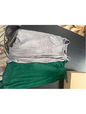 Women's LouKeith Gray & Green Tank Tops S